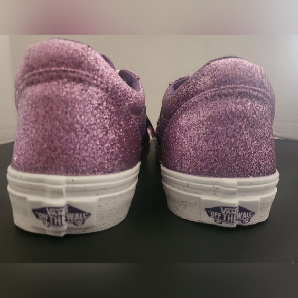 Vans Purple Low-Top Sneakers Glitter Finish - Picture 3 of 7